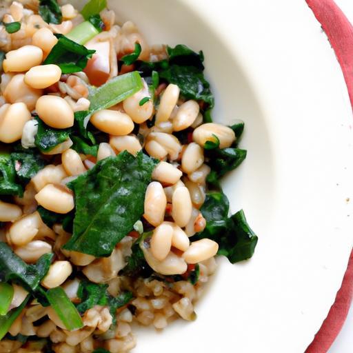 Hearty Barley Risotto with White Beans and Vibrant Greens
