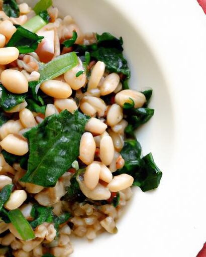 Hearty Barley Risotto with White Beans and Vibrant Greens