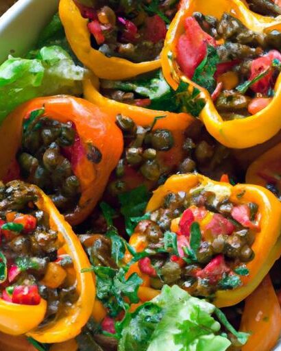 Colorful Lentil-Stuffed Mini Bell Peppers: A Nutritious Delight