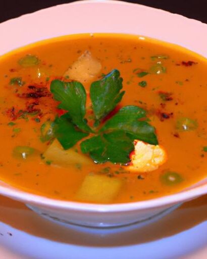 Hearty Split Pea Soup Infused with Smoky Paprika Flavor