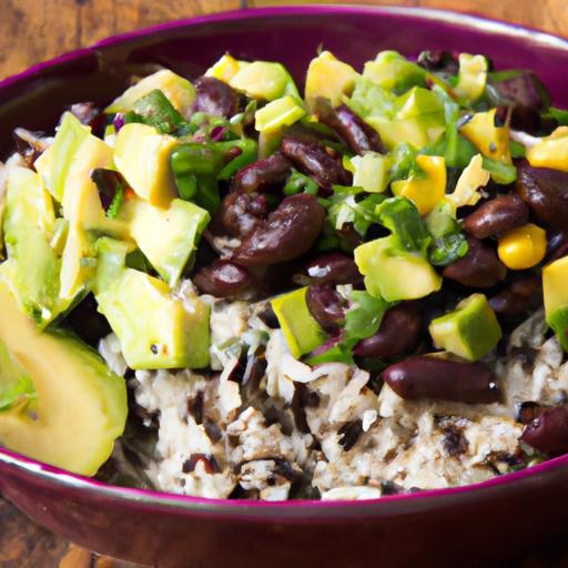 Fresh & Flavorful: Avocado Black Bean Salad with Rice Delight
