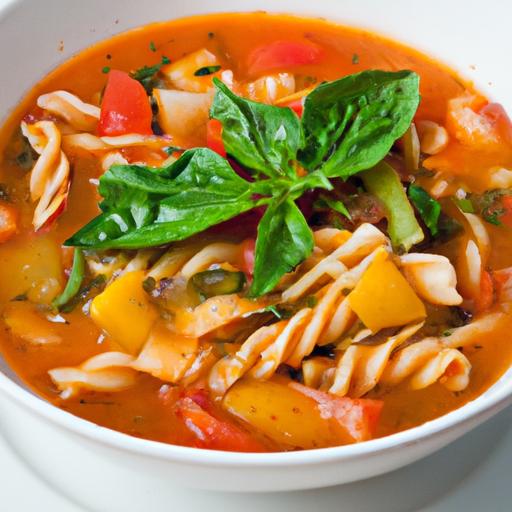 Hearty Minestrone Soup with Nutritious Whole-Grain pasta