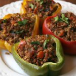 Hearty Stuffed Bell Peppers: Ground Beef and Rice Delight