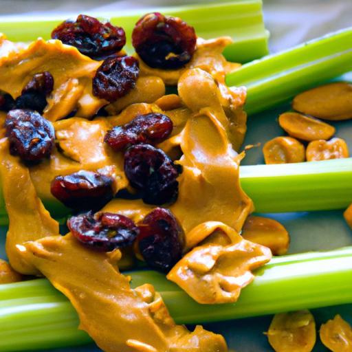 Crunchy Delight: Celery with Peanut Butter & Raisins Magic