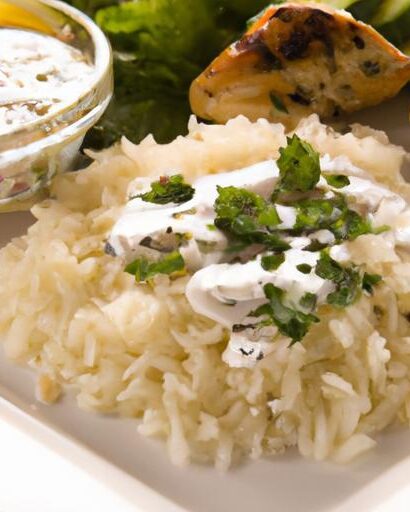 One-Pan Dump-and-Bake Chicken Tzatziki with Fluffy Rice
