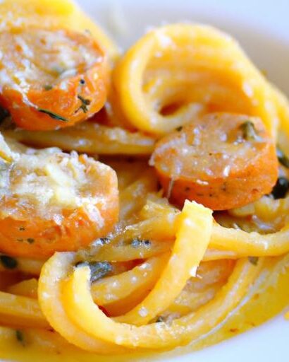 Creamy Butternut Squash Noodles with Parmesan & Sausage Delight
