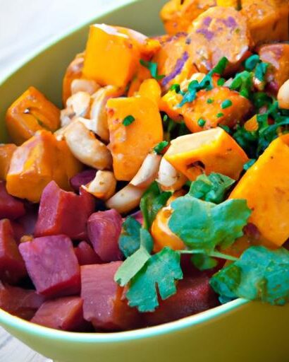 Vibrant Thai Peanut Sweet Potato Buddha Bowl Delight