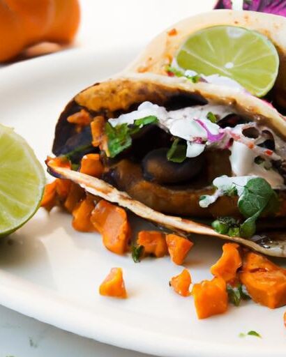 Zesty Black Bean & Sweet Potato Tacos with Lime Crema Flair