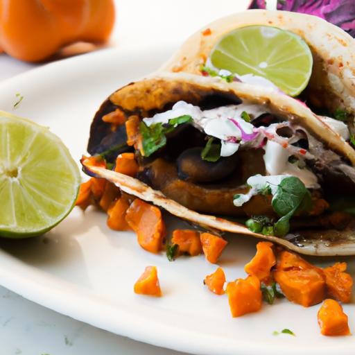 Zesty Black Bean & Sweet Potato Tacos with Lime Crema Flair