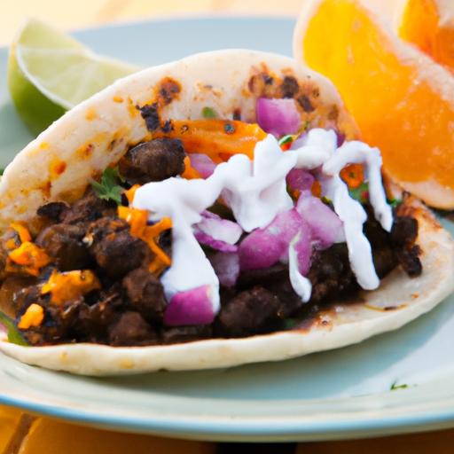 Zesty Black Bean & Sweet Potato Tacos with Lime Crema Flair