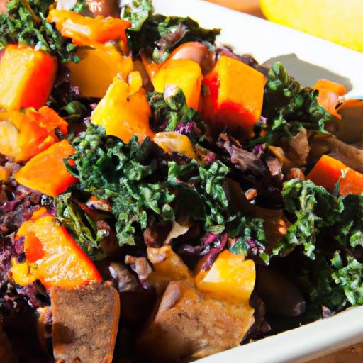 Hearty Sweet Potato Hash with Black Beans and Kale Delight