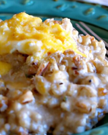 Hearty Savory Oatmeal with Cheese and Fluffy Eggs