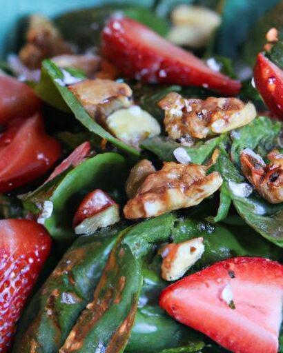 Refreshing Spinach & Strawberry Salad with Crunchy Walnuts