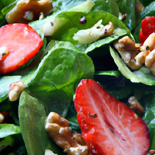Refreshing Spinach & Strawberry Salad with Crunchy Walnuts