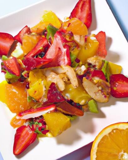 Tropical Fruit Salad with Zesty Lime Honey Dressing Delight