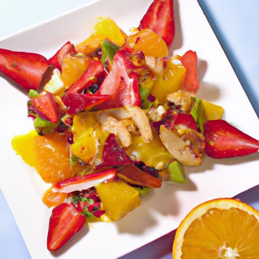 Tropical Fruit Salad with Zesty Lime Honey Dressing Delight