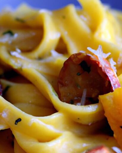 Savor Creamy Butternut Squash Noodles with Parmesan & Sausage