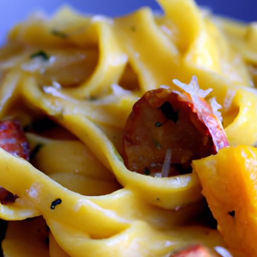 Savor Creamy Butternut Squash Noodles with Parmesan & Sausage