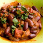 Hearty Vegan Chili with Kidney Beans and Ripe Tomatoes