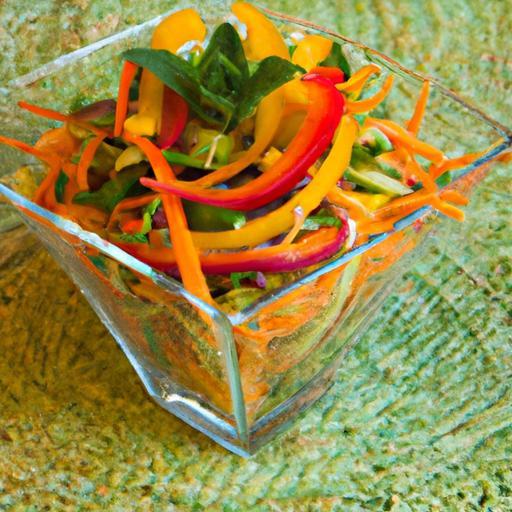 Vibrant Rainbow Veggie Bowl with Zesty Ginger Dressing