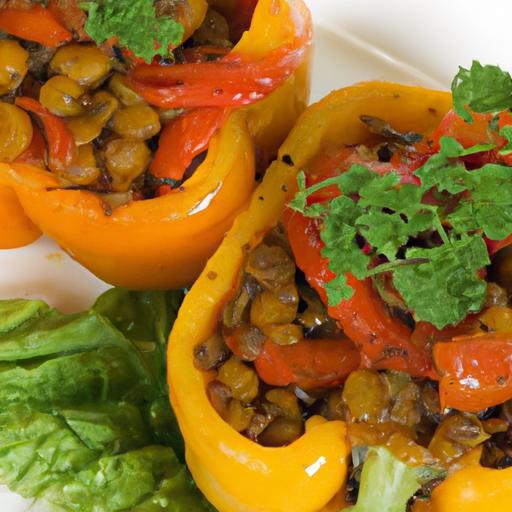 Wholesome Lentil-Stuffed Mini Bell Peppers: A Flavorful Bite