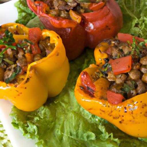 Wholesome Lentil-Stuffed Mini Bell Peppers: A Flavorful Bite