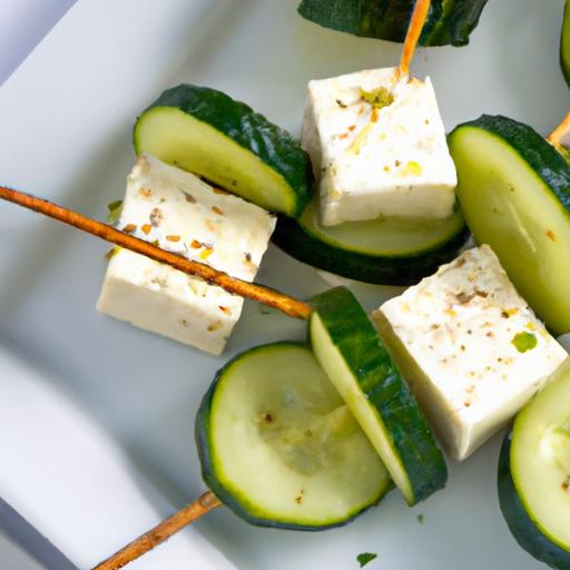 Fresh Bites: Creative Feta Cheese and Cucumber skewers