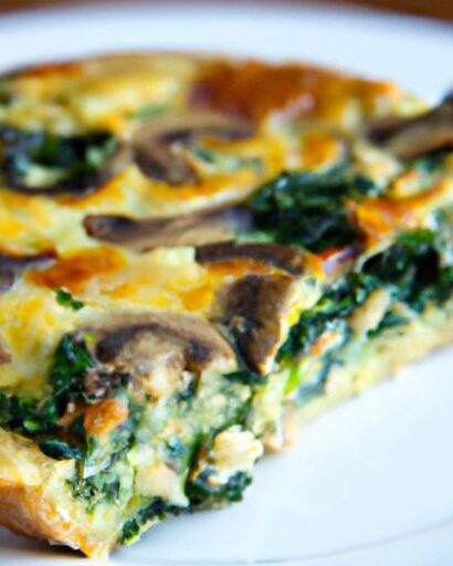 Savor Every Bite: Cheesy Spinach & Mushroom Frittata Delight