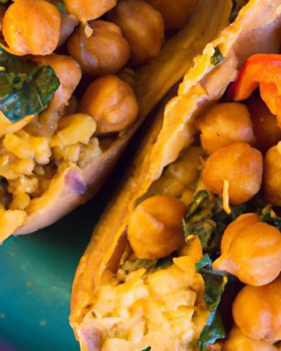 Hearty Stuffed Sweet Potatoes with Chickpeas & Spinach Delight