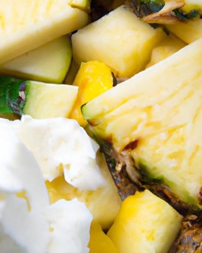 Tropical Delight: Grilled Pineapple Drizzled with Coconut Cream