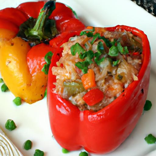 Hearty Stuffed Bell ⁣Peppers with Rice and ​Ground Turkey ⁣Delight
